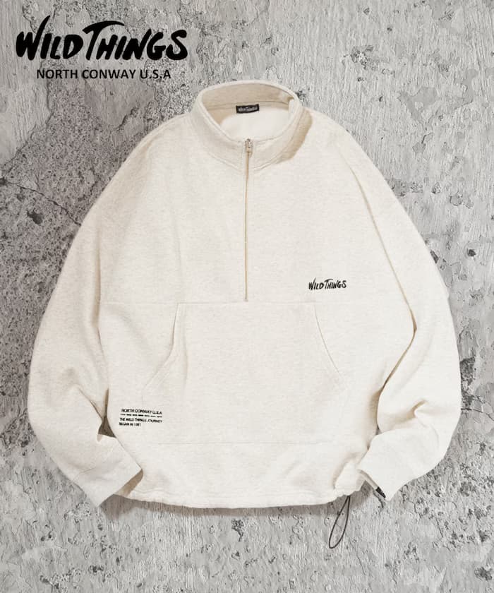 WILD THINGS 聯名限定 半拉鍊 衛衣 小標誌【限定款】
