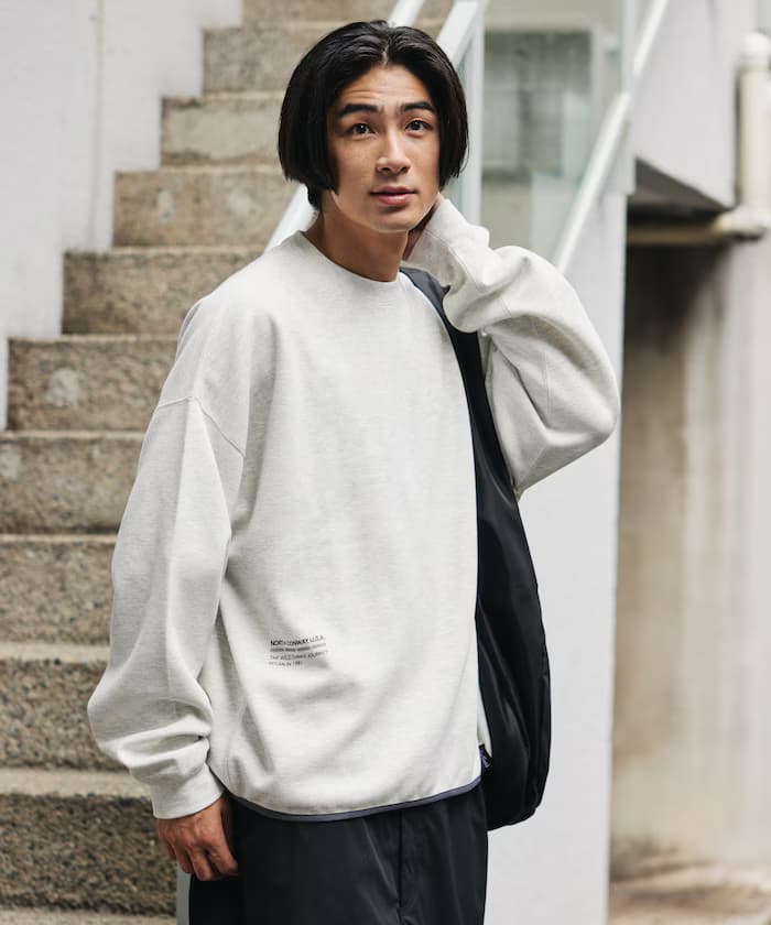 WILD THINGS 聯名限定 小標誌 厚棉針織 圓領套頭衛衣【限定款】