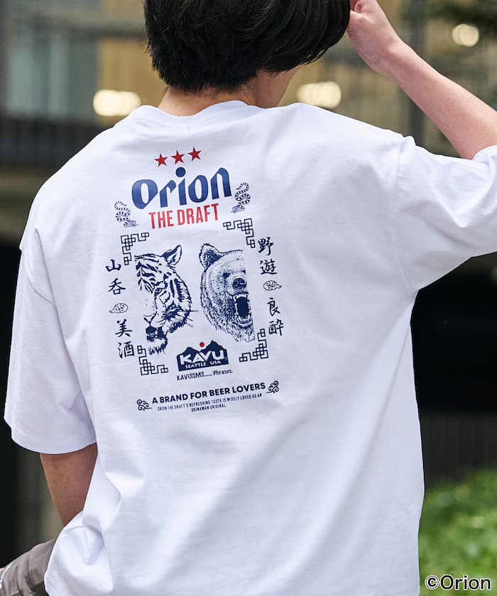 KAVU×ORION 別注 寬版動物背後印花圓領T恤 TIGER＆BEAR【限定展開】
