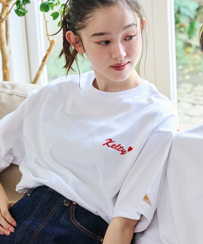 KELTY×FREAK'S STORE 寬版LOGO刺繡愛心圓領T恤 【限定展開】
