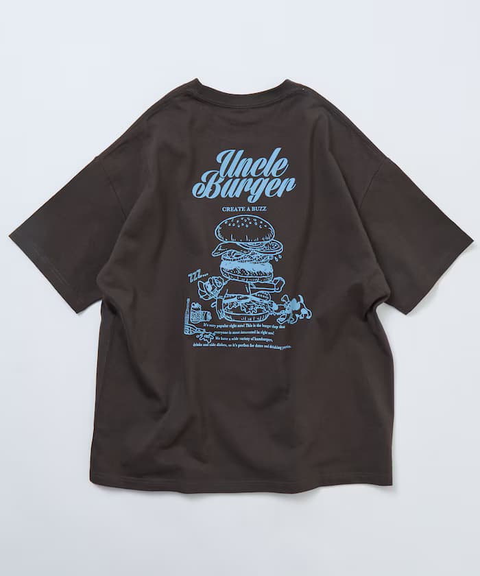 Uncle Burger 寬版 背面印花 圓領 T恤【限定款】