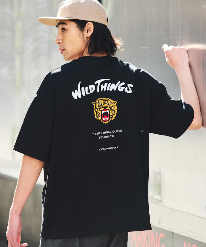 WILD THINGS×FREAK'S STORE 寬版老虎刺繡背章T恤 【限定展開】