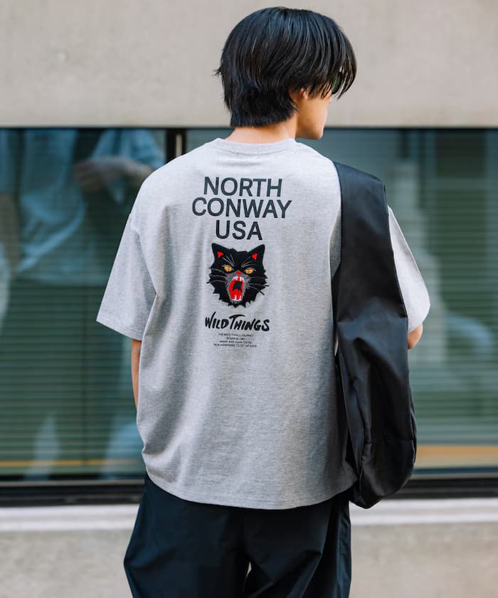 WILD THINGS×FREAK'S STORE 寬版山貓刺繡背後設計T恤 【限定展開】