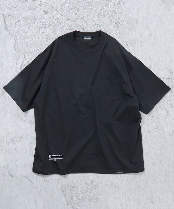WILD THINGS×FREAK'S STORE 聯名限定 寬版多色印花 胸口袋圓領T恤【限定款】