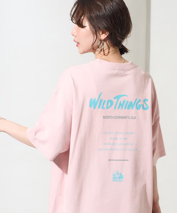 WILD THINGS×FREAK'S STORE 寬版標誌後背印花圓領T恤 【限定展開】