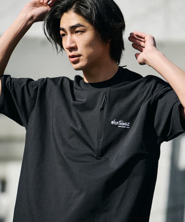 WILD THINGS×FREAK'S STORE 聯名限定 寬版 棉感科技 口袋T恤【限定款】