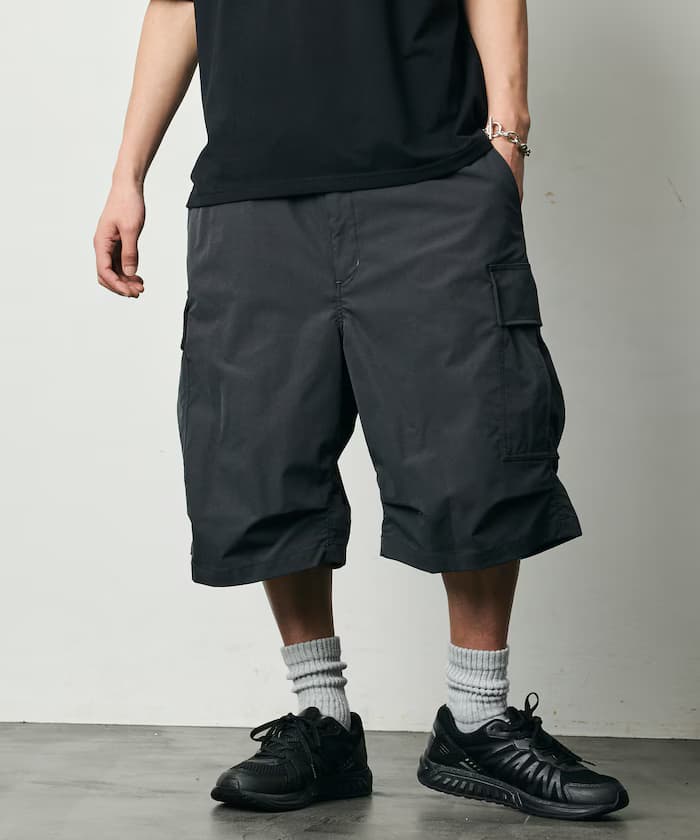 Quick Dry Fabric 寬版 聚酯纖維防撕裂布 短版工裝褲【抗UV/快乾/限定款】