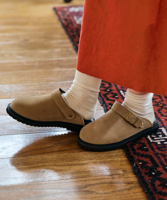 限定款 仿麂皮 2way 克木涼鞋 後跟帶