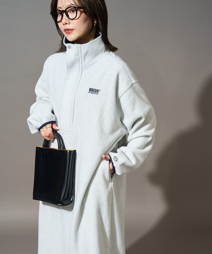 DISCUS ATHLETIC 聯名限定 配色 刷毛 拉鏈 連身裙【限定款】