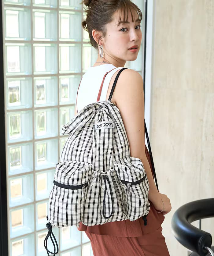 OUTDOOR PRODUCTS 聯名限定 格紋 口袋 後背包【限定款】