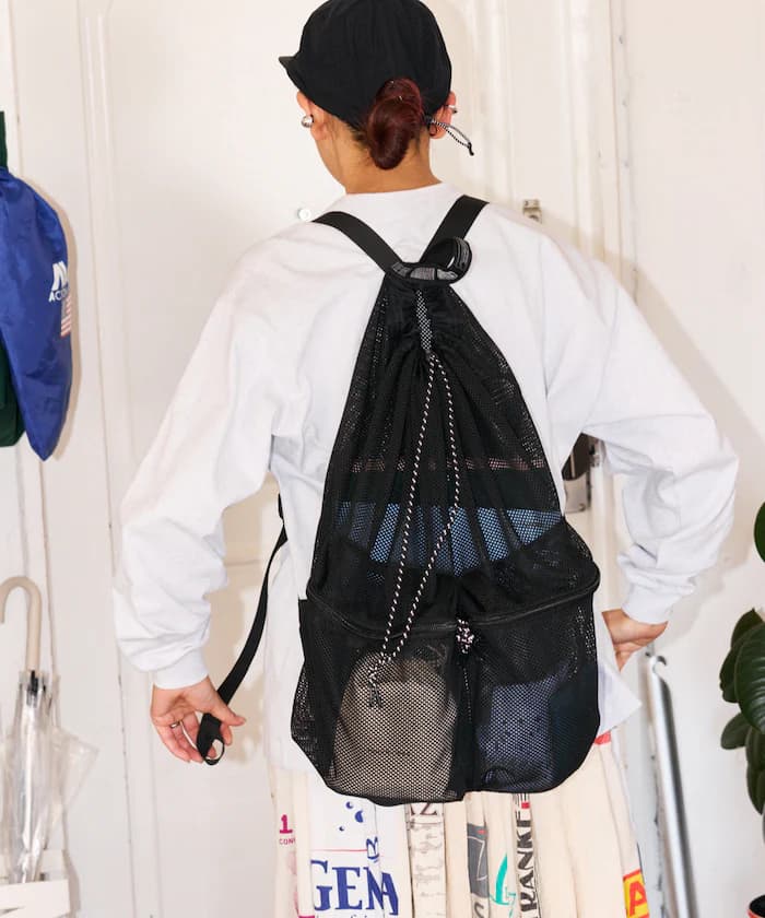 別注 MESH DRAWSTRING BACKPACK 後背包