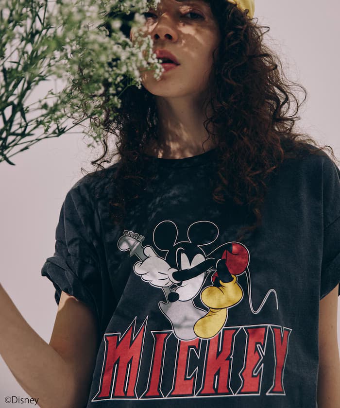 Mickey 搖滾風 寬版短袖T恤