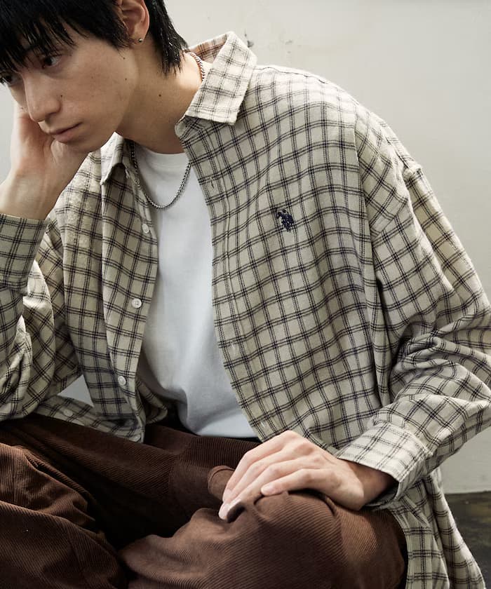 別注法蘭絨格紋襯衫