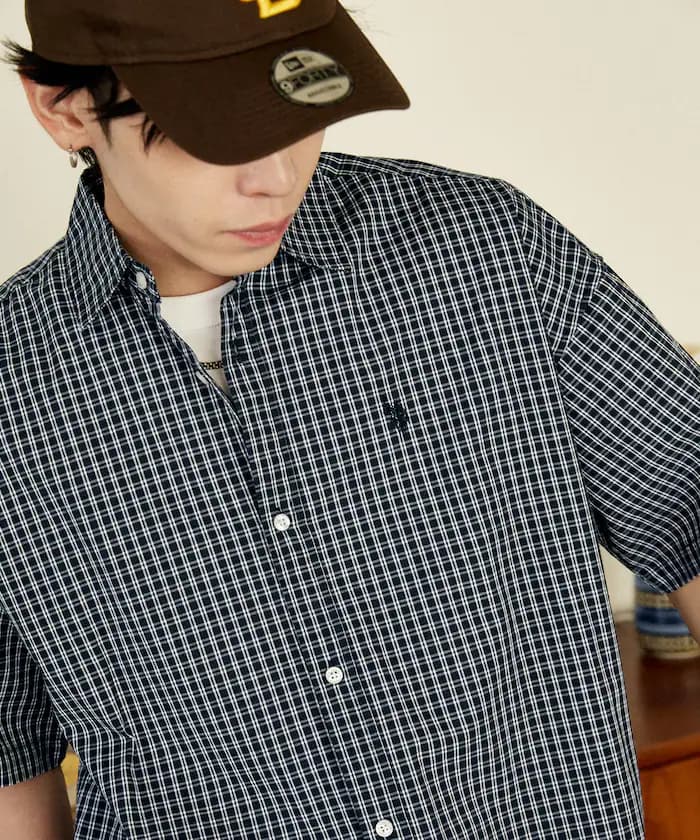 U.S. POLO ASSN. 聯名限定 格紋 小標誌 短袖襯衫