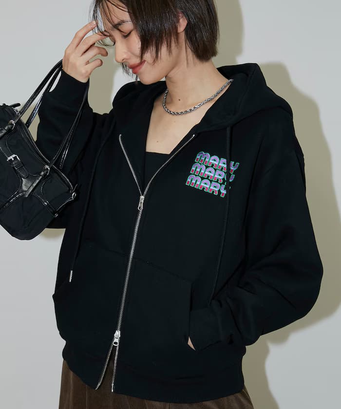 MARYMARYMARRY × PUBLUX 聯名限定 印花拉鍊衛衣連帽衫/裡起毛【限定款】