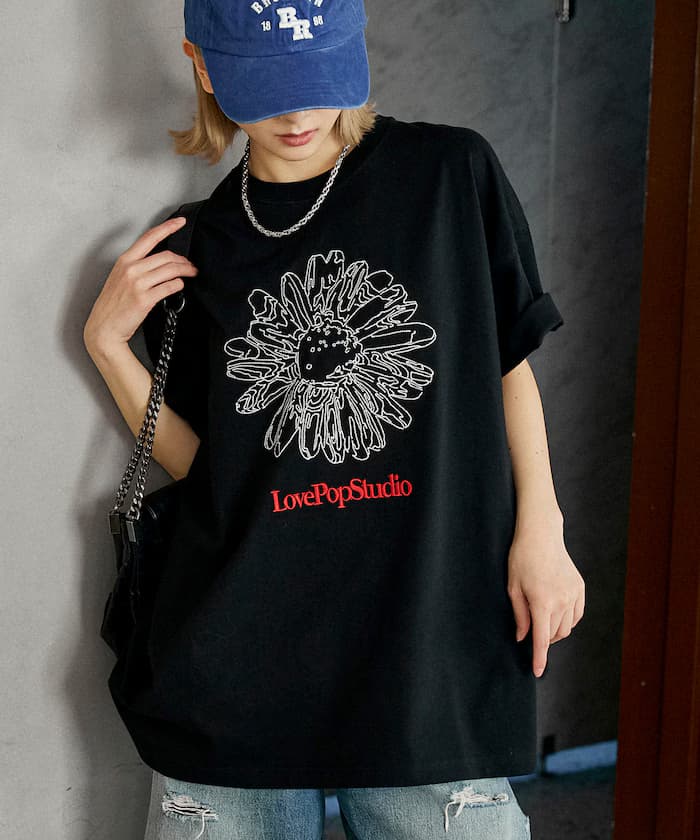 LOVE POP STUDIO 花卉刺繡 短袖T恤【限定款】