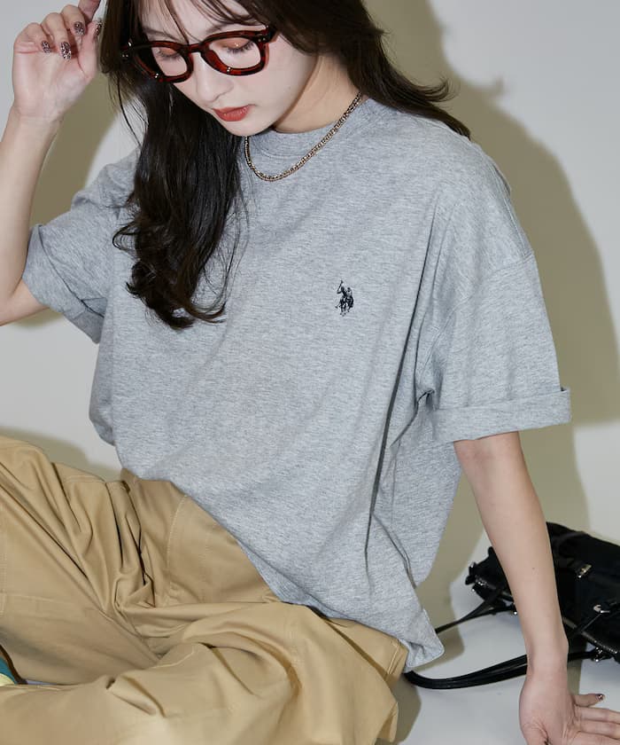 U.S. POLO ASSN. 聯名限定 涼感 吸濕排汗 小標誌 刺繡 圓領 T恤【限定款】