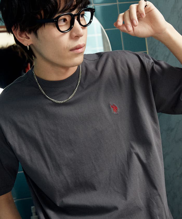 U.S. POLO ASSN. 聯名限定 涼感 吸濕排汗 小標誌 刺繡 圓領 T恤【限定款】