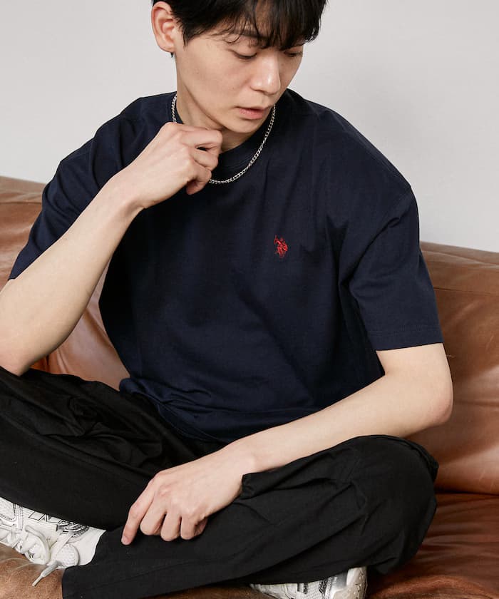 U.S. POLO ASSN. 聯名限定 涼感 吸濕排汗 小標誌 刺繡 圓領 T恤【限定款】