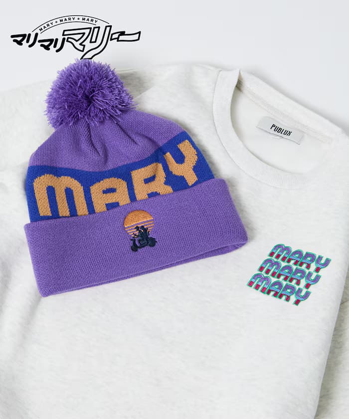 marrimariemarie×PUBLUX END CREDIT 刺繡毛帽【限定款】