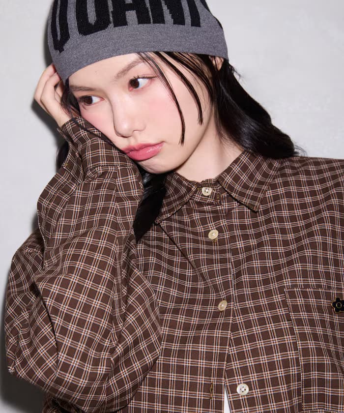 MARY QUANT×PUBLUX 限定款Logo刺繡寬版襯衫