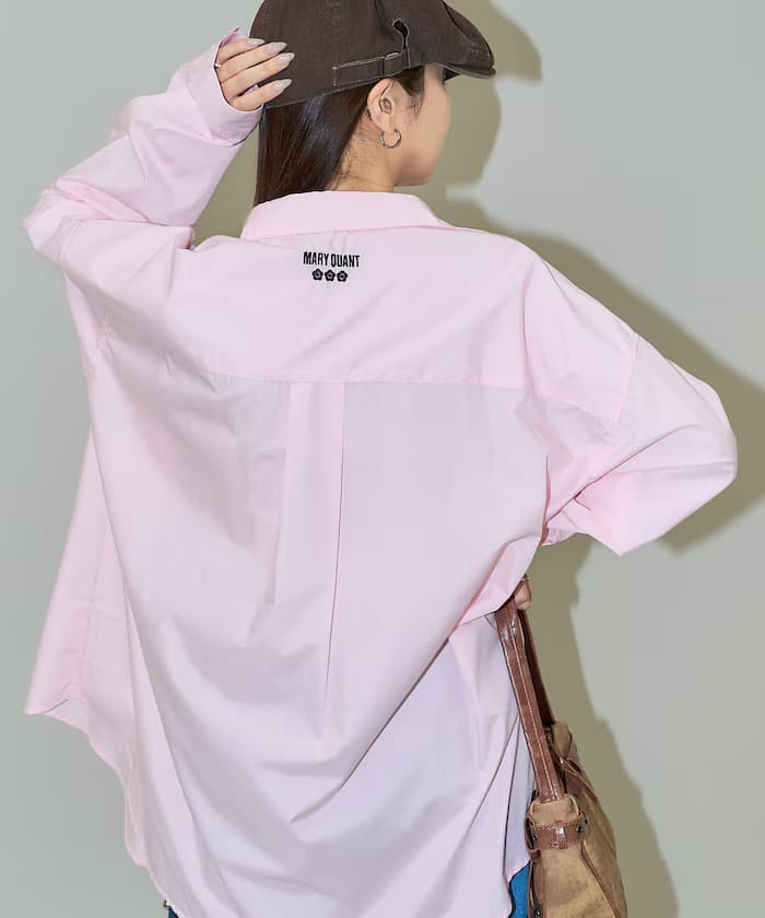 MARY QUANT×PUBLUX 限定款Logo刺繡寬版襯衫