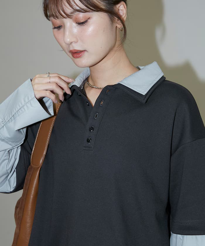 襯衫疊層風POLO上衣 限定展開