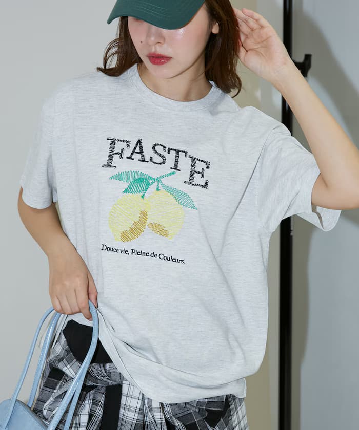檸檬刺繍短袖T恤【限定款】
