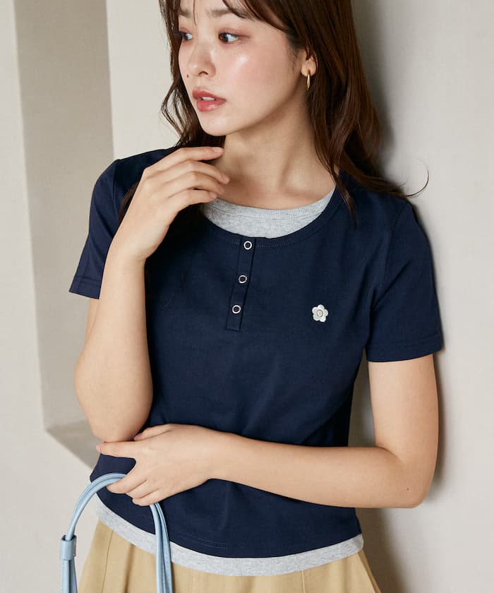 MARY QUANT × PUBLUX 分層風格迷你亨利領T恤 限定展開