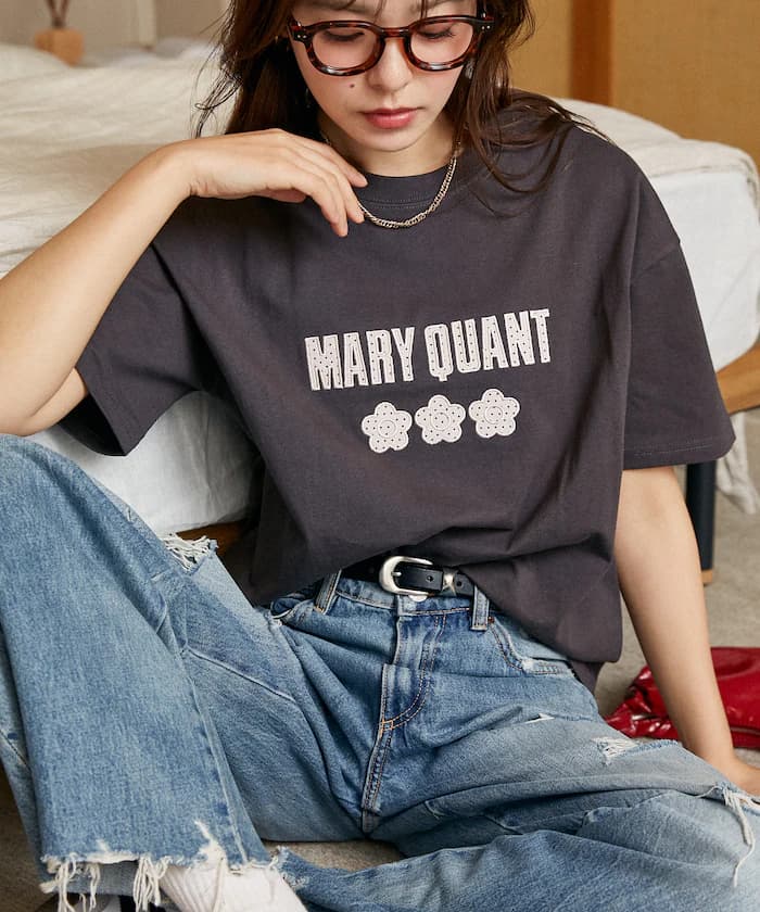 圓點圖案刺繍logo T恤 限定展開