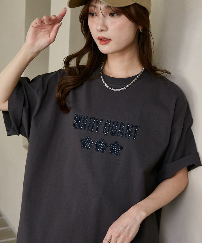圓點圖案刺繍logo T恤 限定展開