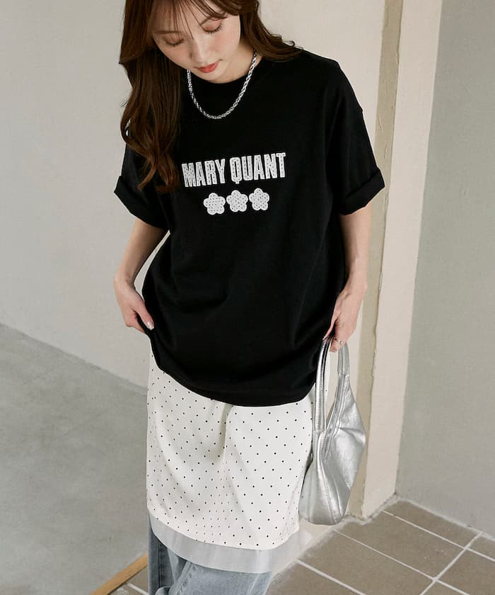 圓點圖案刺繍logo T恤 限定展開