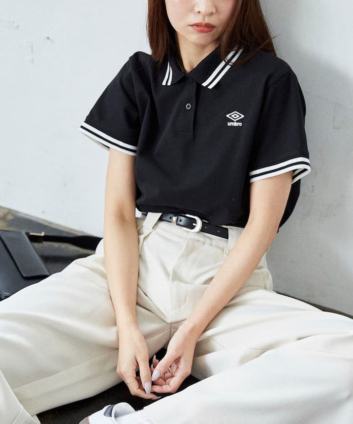 UMBRO × PUBLUX 聯名限定 珠地網眼 線條 LOGO Polo衫