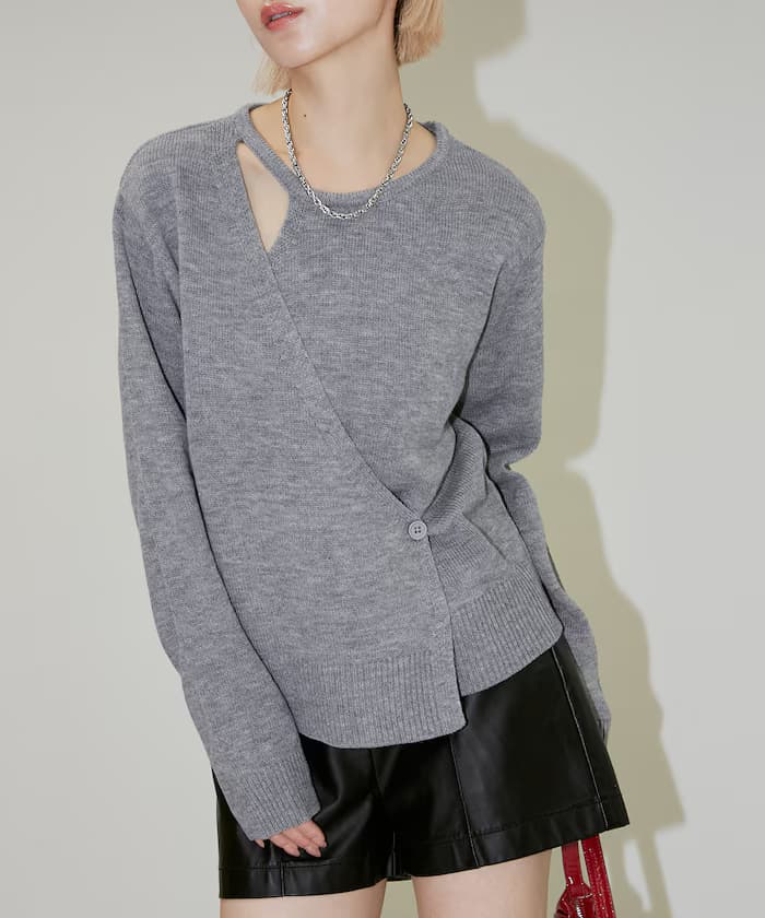 交叉綁帶針織衫【限定款】