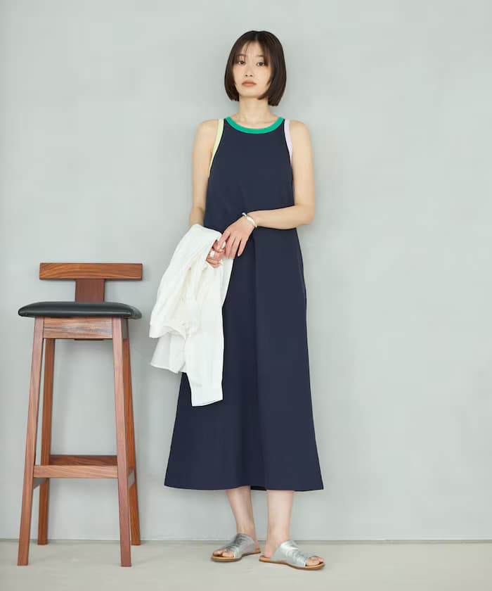 FilMelange × Firsthand 聯名限定 配色 滾邊 針織連身裙