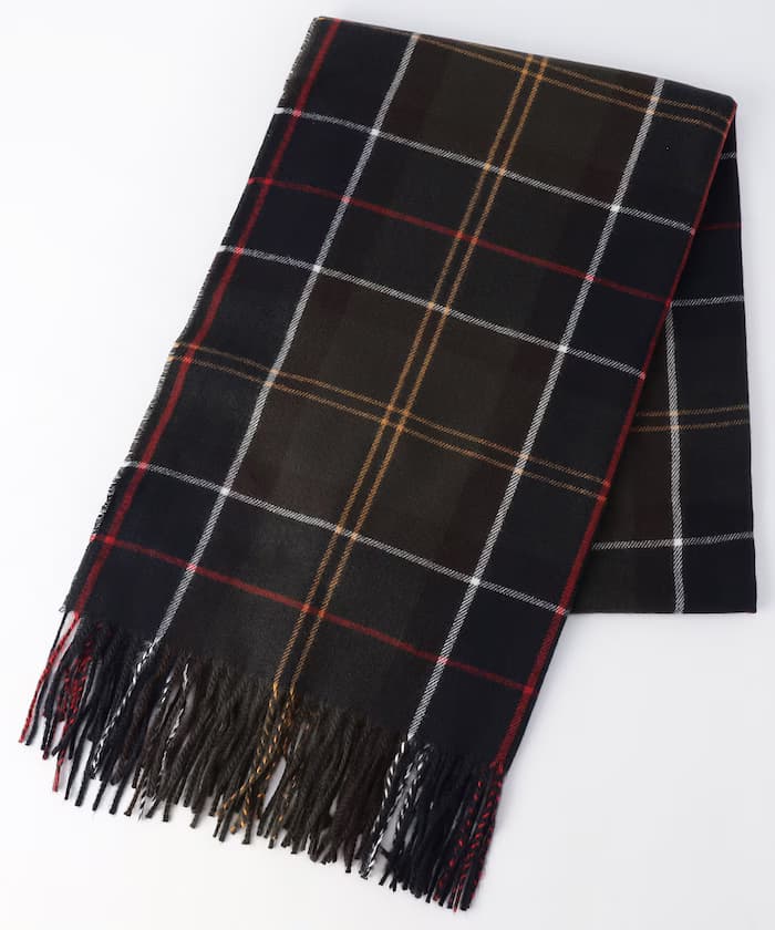 Barbour 限定款 格紋羊毛大披肩圍巾