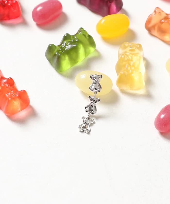 SILVER925 BEAR 3連耳環【限定款】/片耳