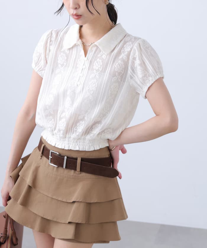 蕾絲Polo衫