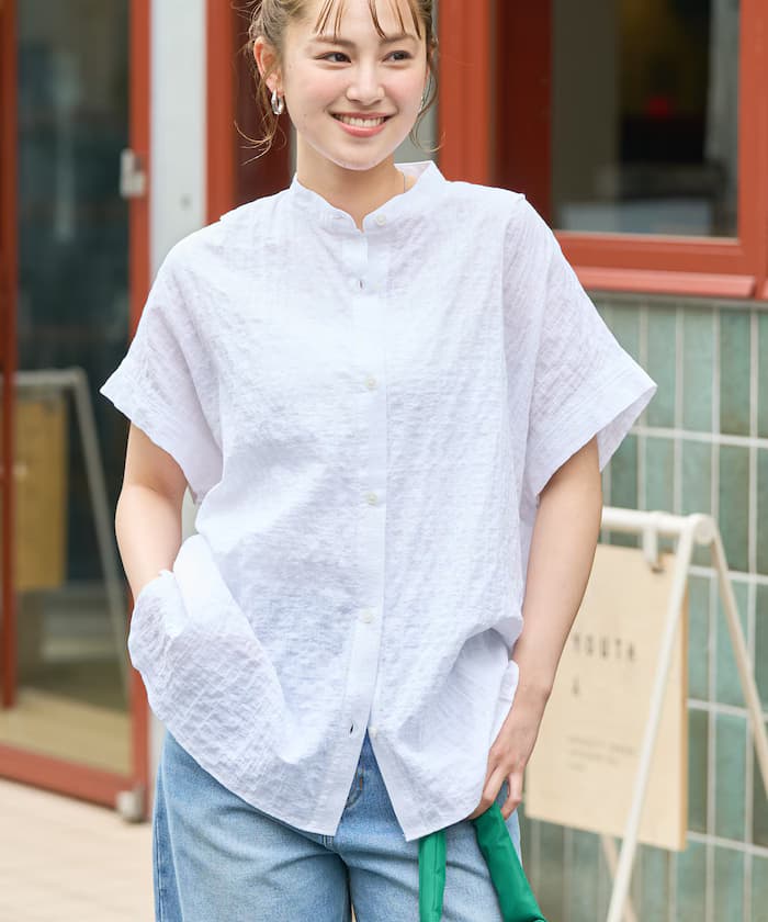 自然風澎澎面料法式短袖罩衫【限定款】