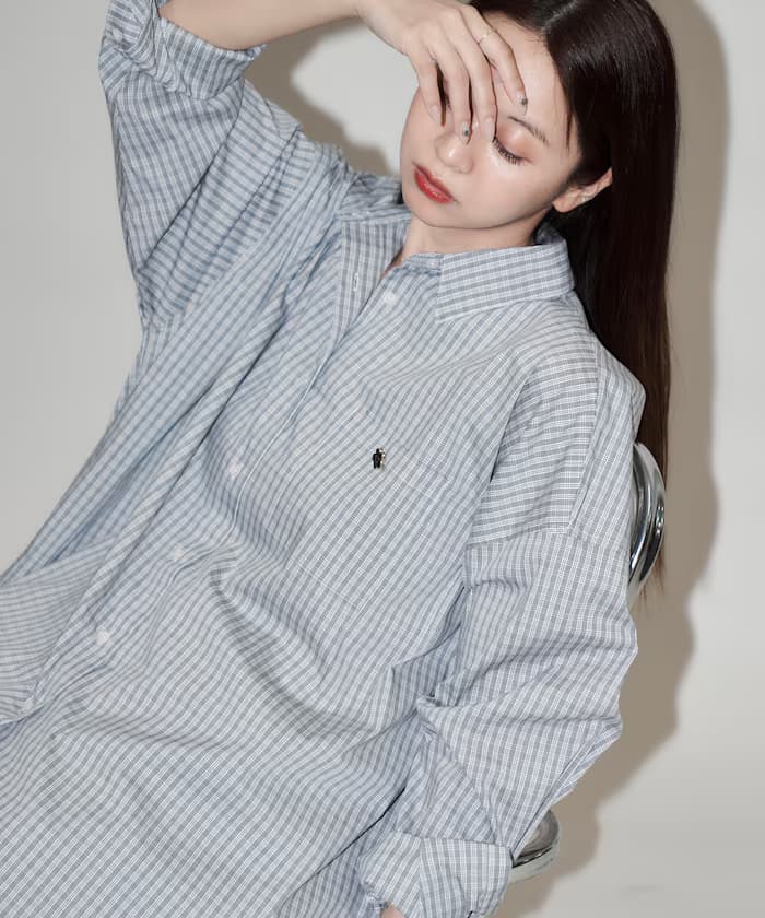 MARY QUANT×PUBLUX 限定款Logo刺繡寬版襯衫