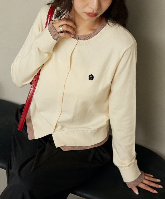 <新色追加> MARY QUANT 刺繡拼接風針織衫 限定展開