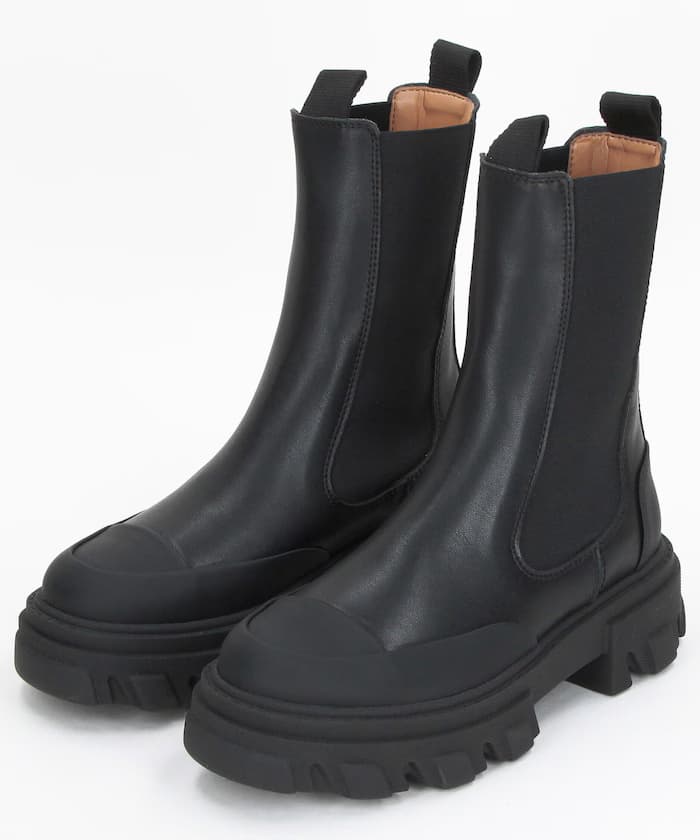 Mid Chelsea Boot 黑線條厚底切爾西靴