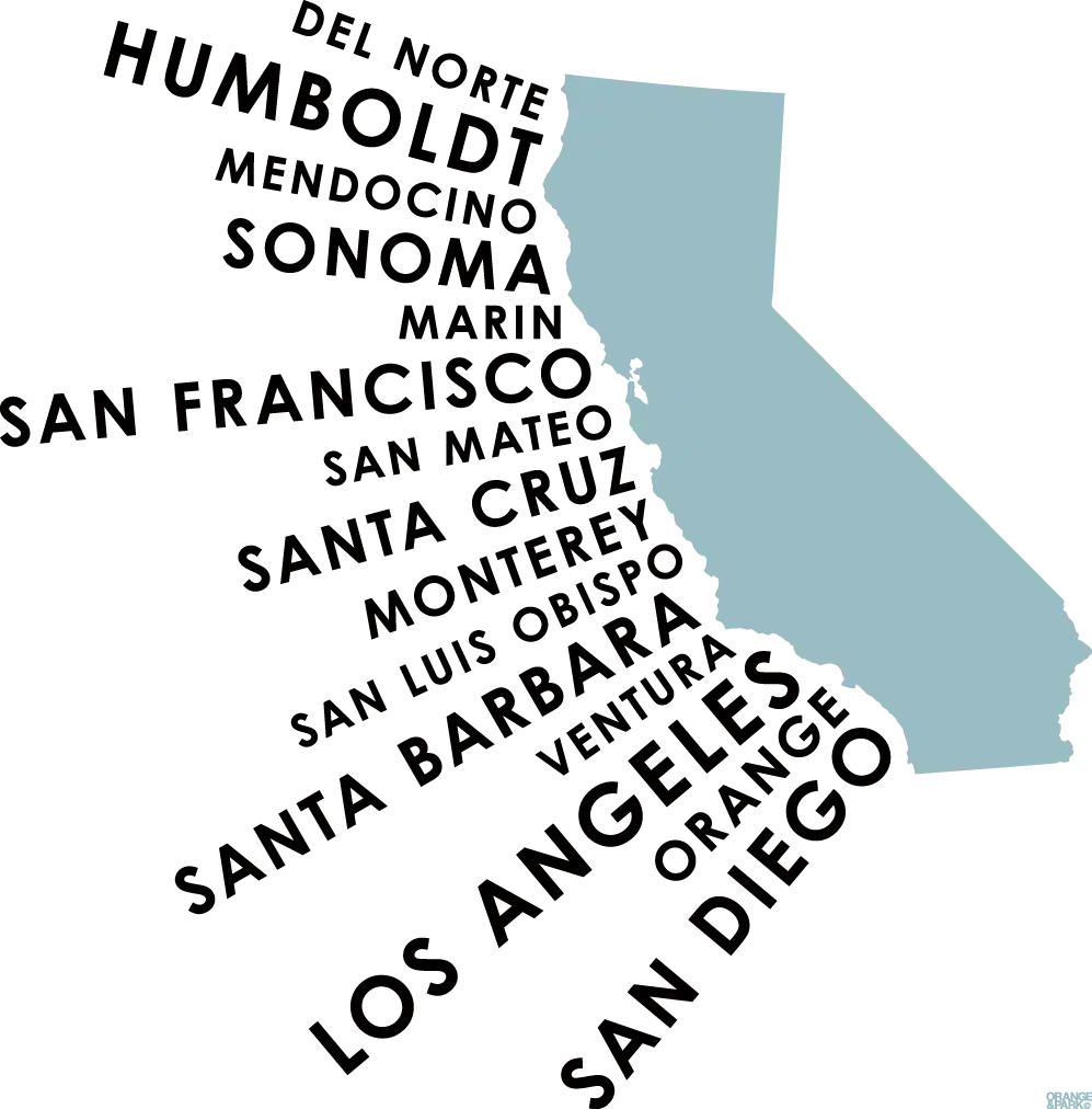 Orange & Park California Coastal Counties artwork