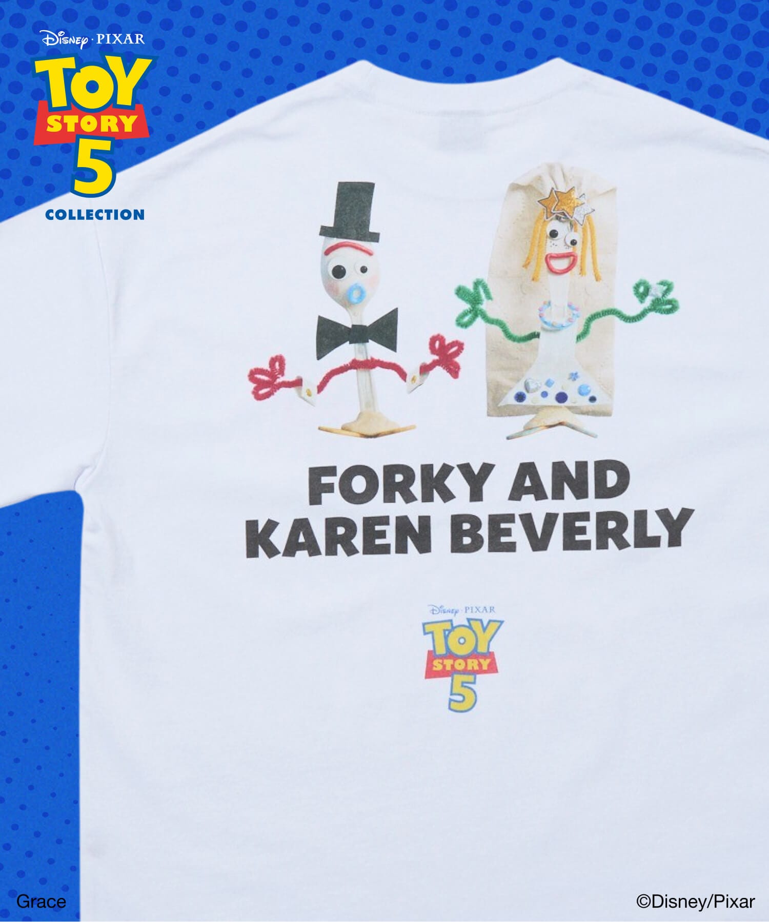 TOY STORY 聯名限定 角色印花 圓領T恤 ─ 叉奇 & 凱倫